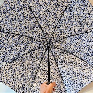 Rare Anna Sui Sun Shade Umbrella Blue White Light